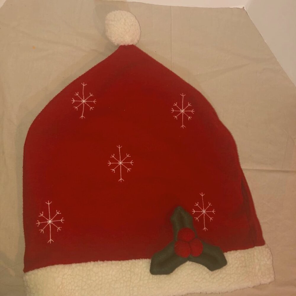 Vintage felt Santa Hat tree toppers. Like new condition. 20" wide X 26" length